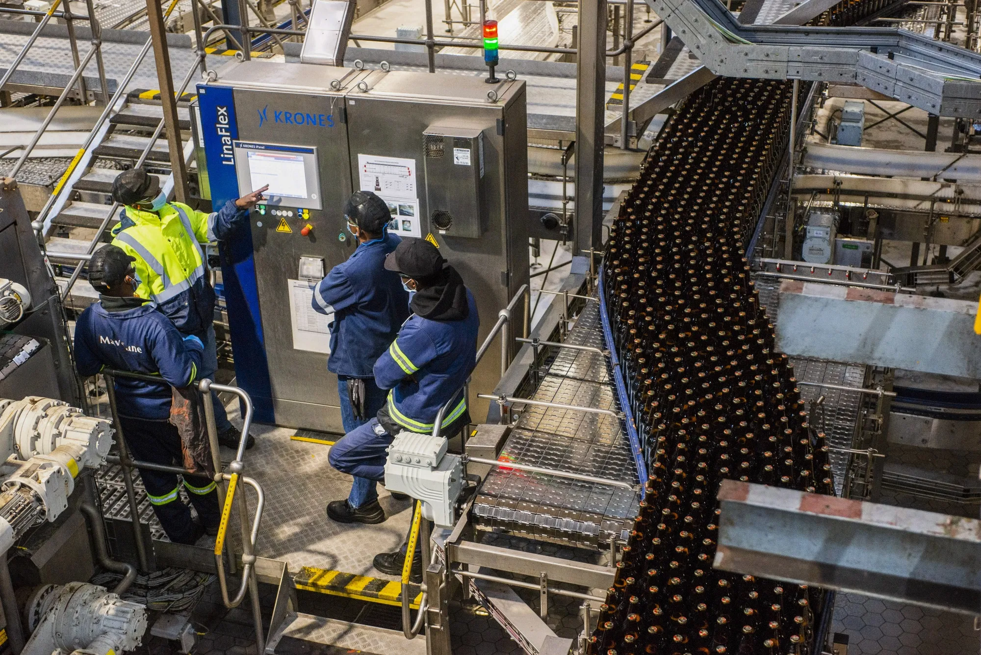 Workers on a production line at a factory&nbsp;in Johannesburg.