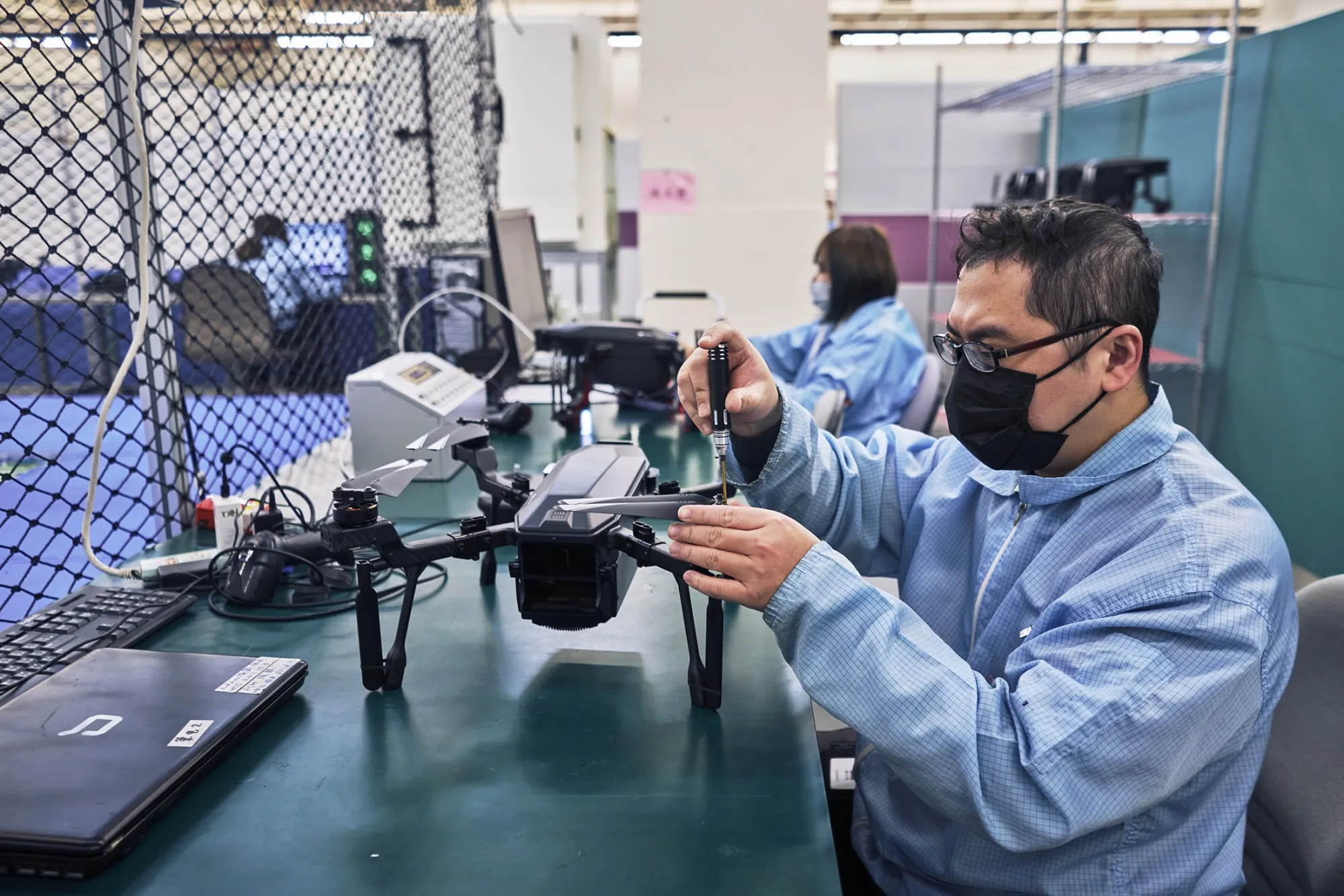 Drones being tested at the the Coretronic Intelligent&nbsp;Robotics Corp.&nbsp;lab in&nbsp;Miaoli, Taiwan.