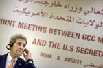 US Secretary of State John Kerry speaks during a press conference following a meeting with foreign ministers of the Gulf Cooperation Council (GCC) in Doha on August 3.
