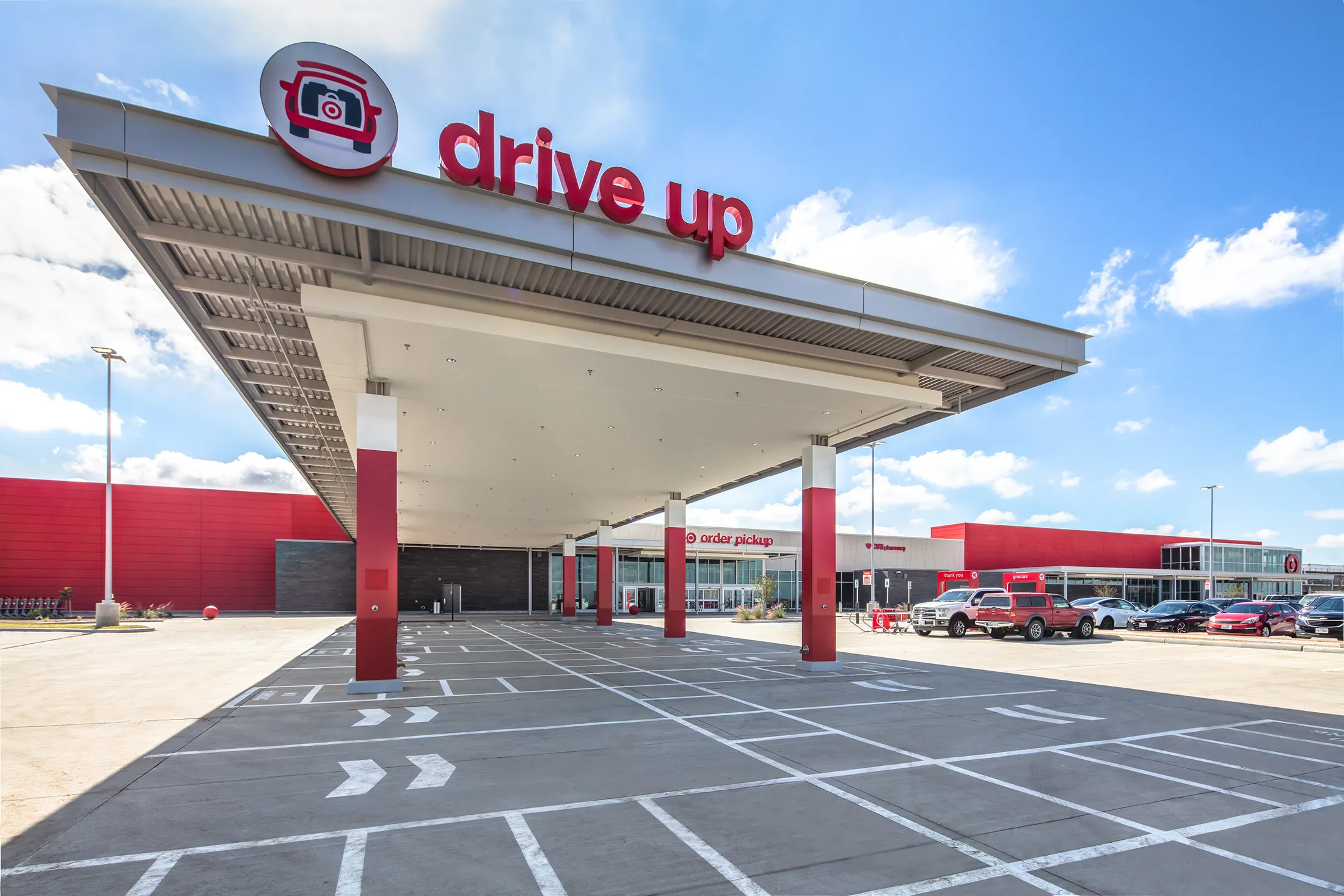Drive up parking for online orders at Target’s prototype store in Katy, Texas.&nbsp;