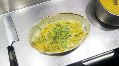 The finished dish, in the kitchen at the Cecil.