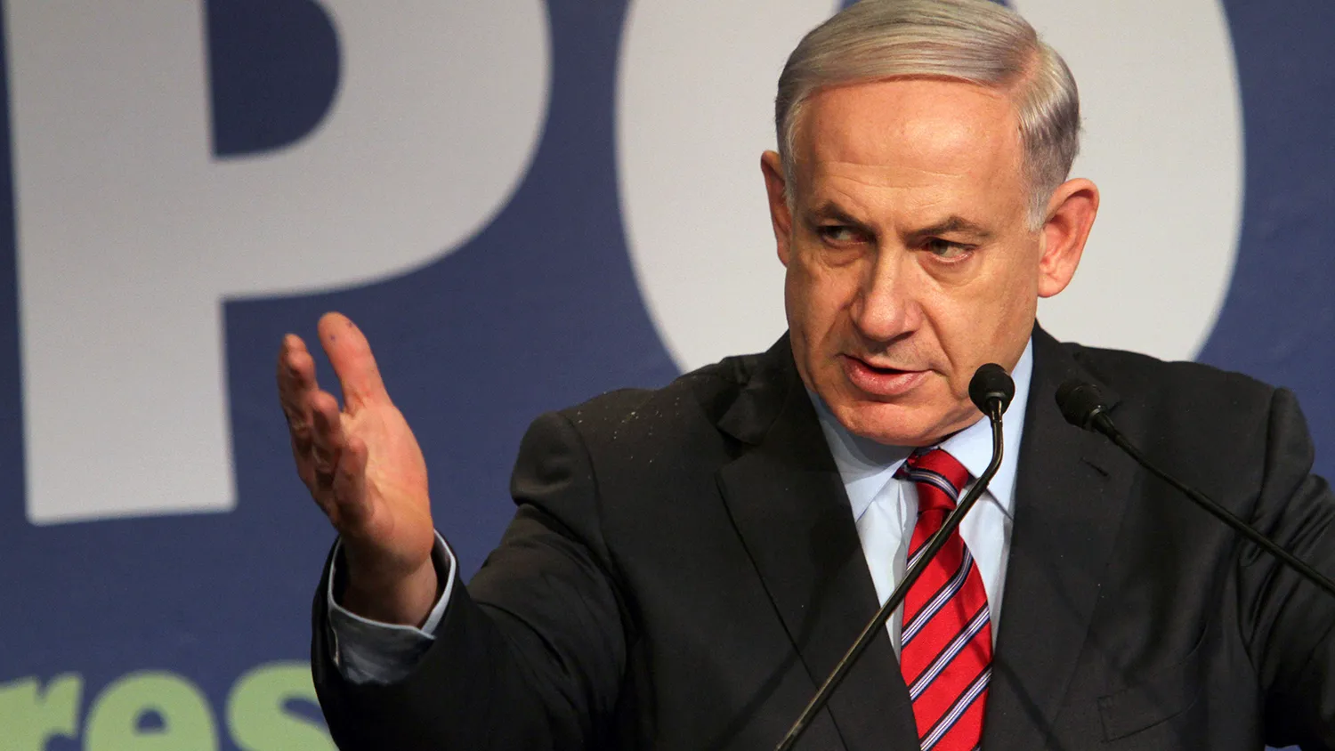 Israeli Prime Minister Benjamin Netanyahu speaks during a press conference at the Israeli Museum in Jerusalem, on December 17, 2014.
