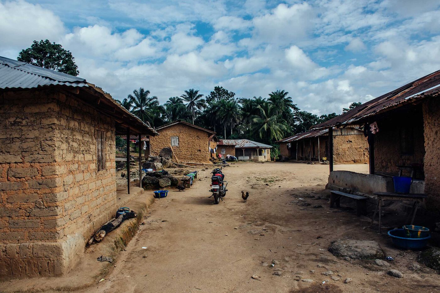 Koryardu, Momoh’s village. The planned school and health center, to be paid for with proceeds from the diamond, have yet to be built.