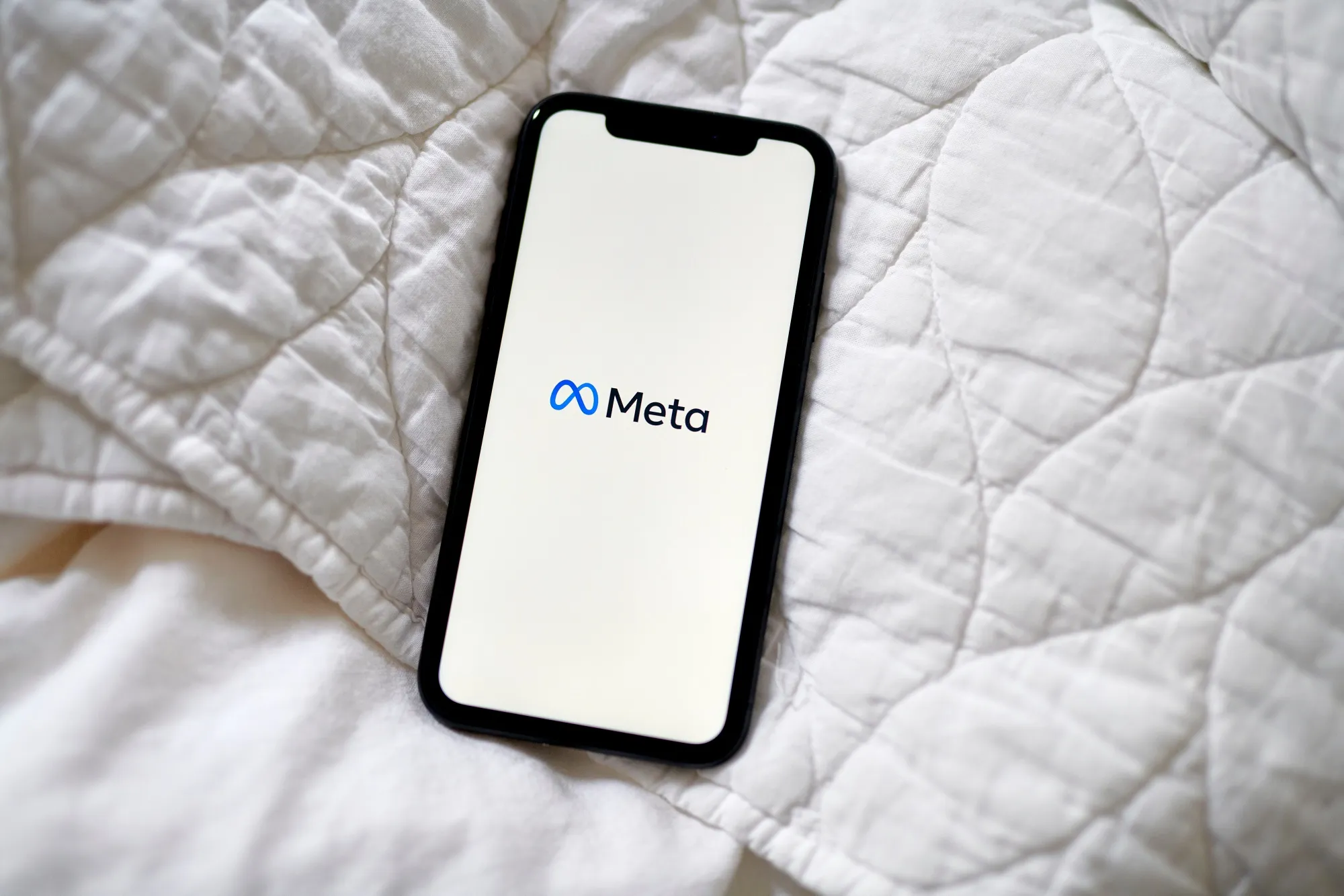 The Meta logo on a smartphone in the Brooklyn borough of New York.