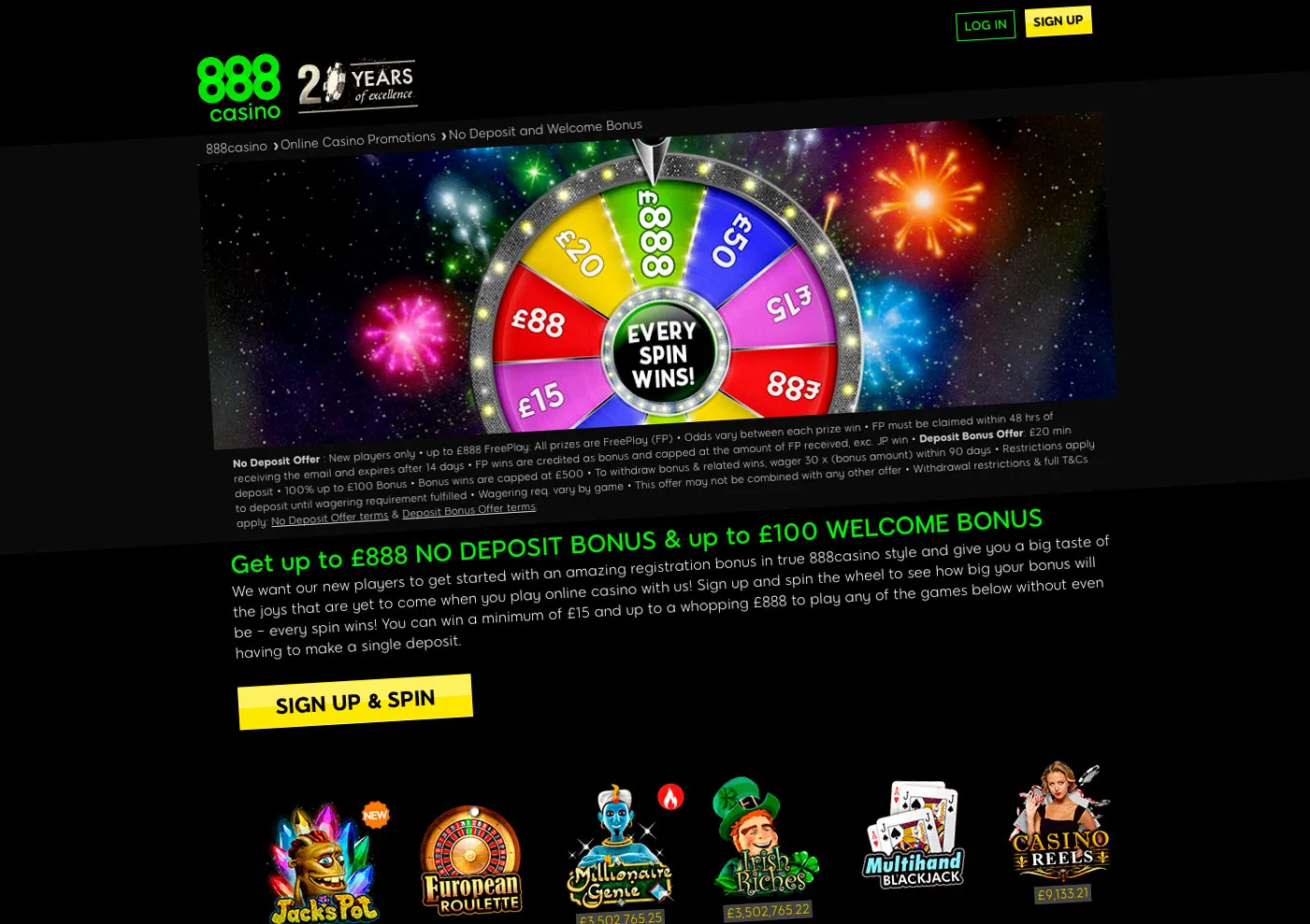 The 888.com website.
