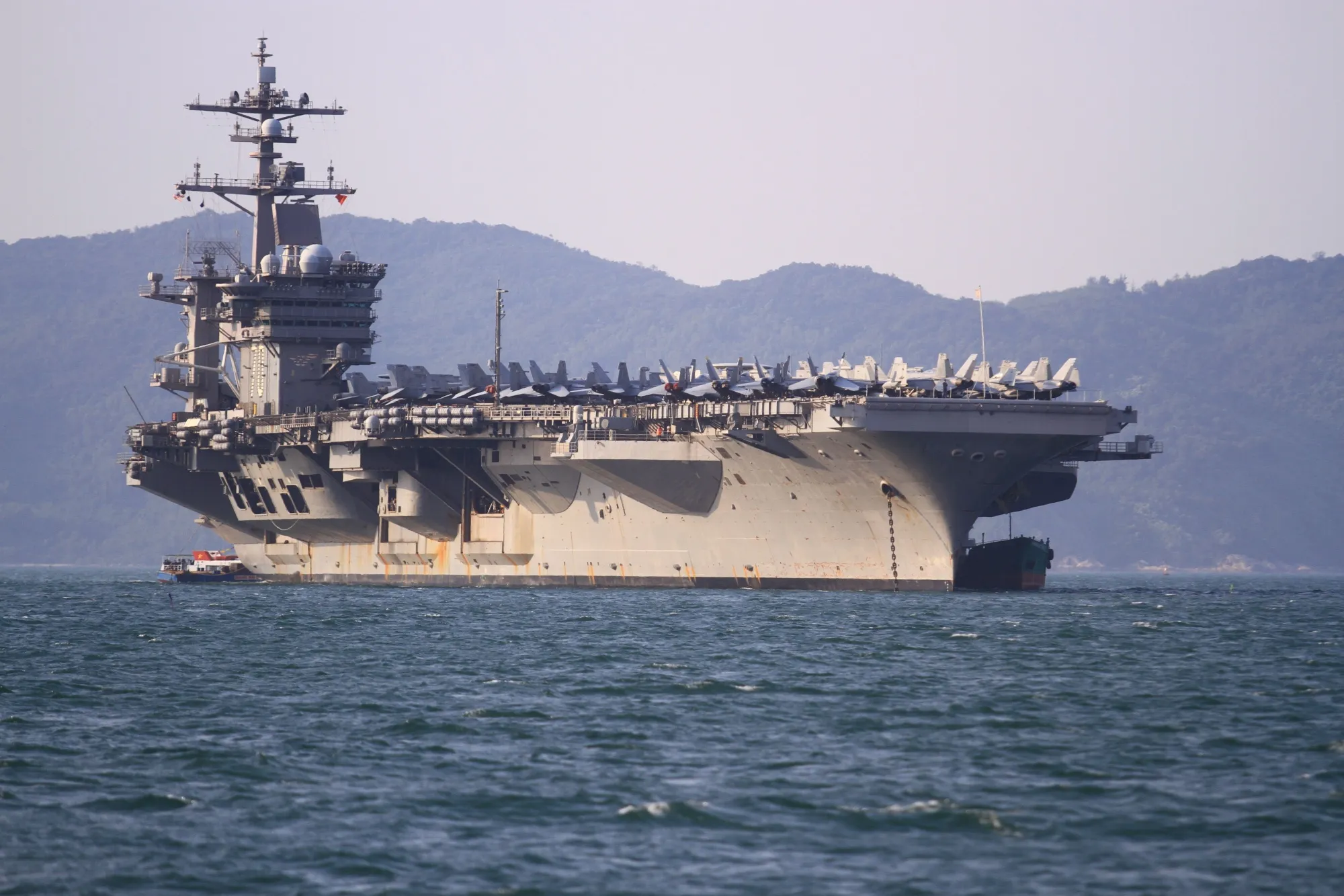 USS Carl Vinson off the coast in Danang on March 5.