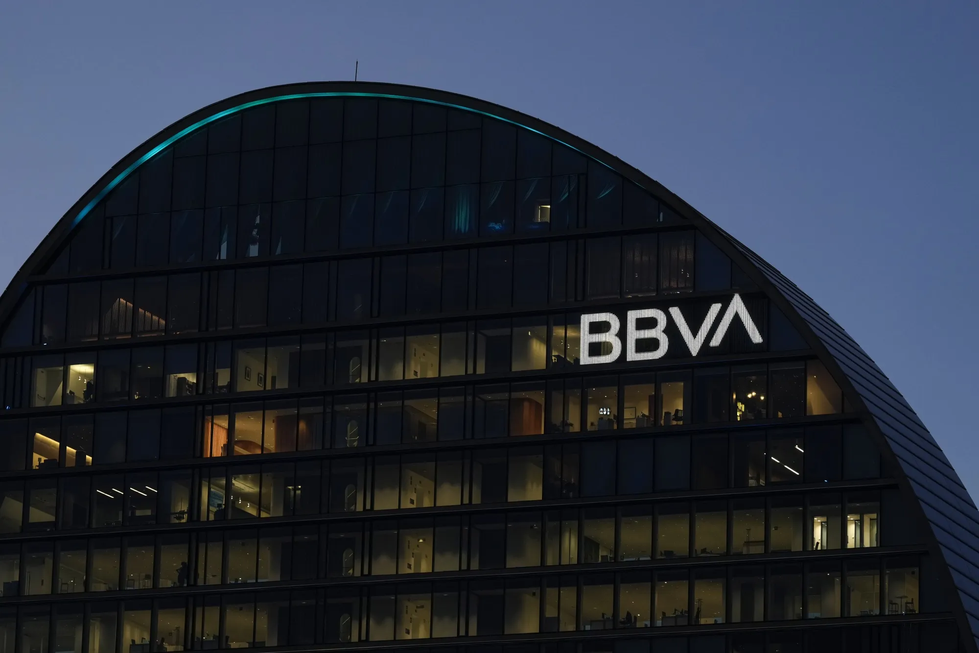 The Banco Bilbao Vizcaya Argentaria SA (BBVA) headquarters in Madrid.