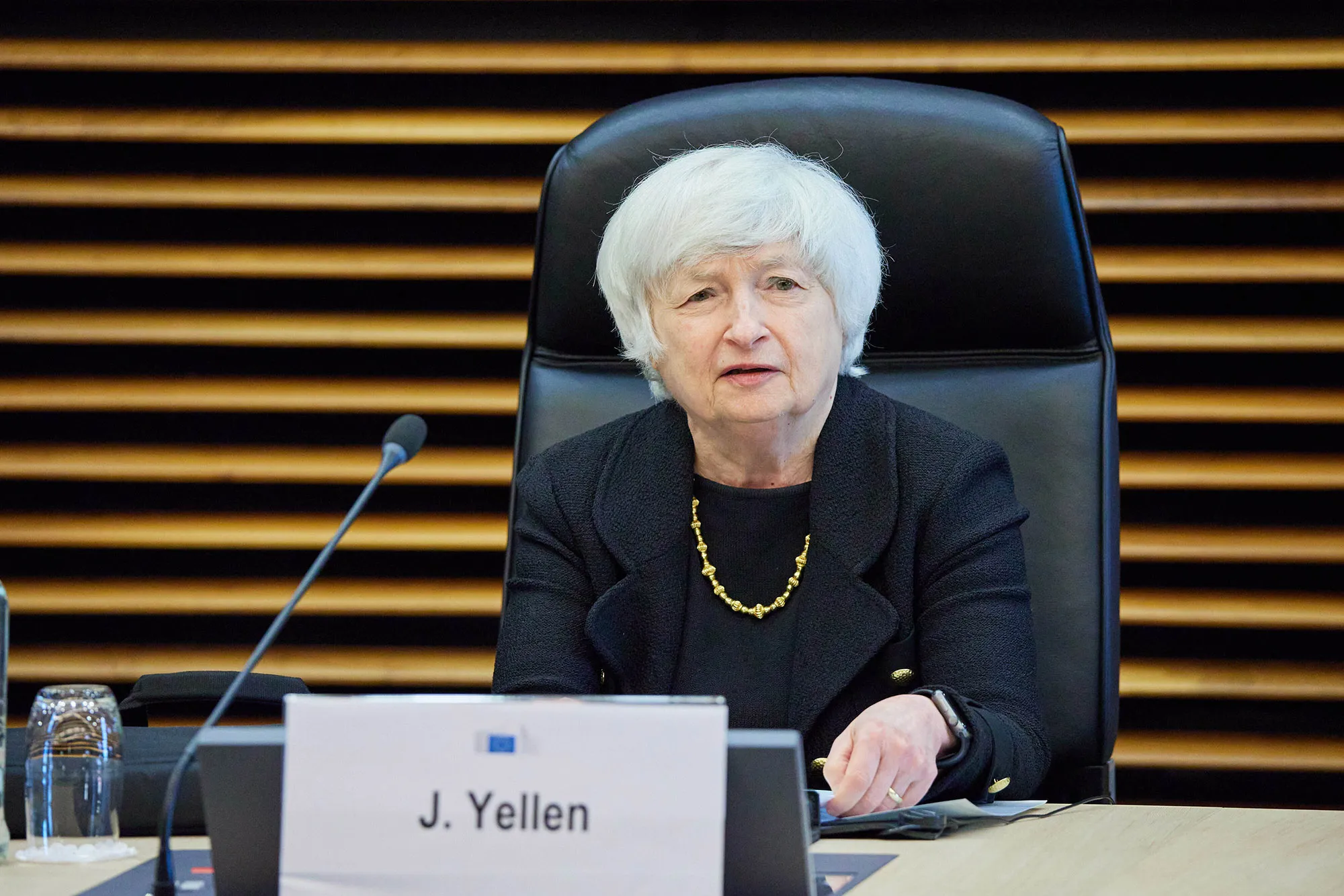 Janet Yellen in Brussels,&nbsp;on July 12.&nbsp;