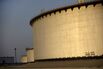 Crude oil storage tanks at Saudi Aramco's Ras Tanura oil refinery.