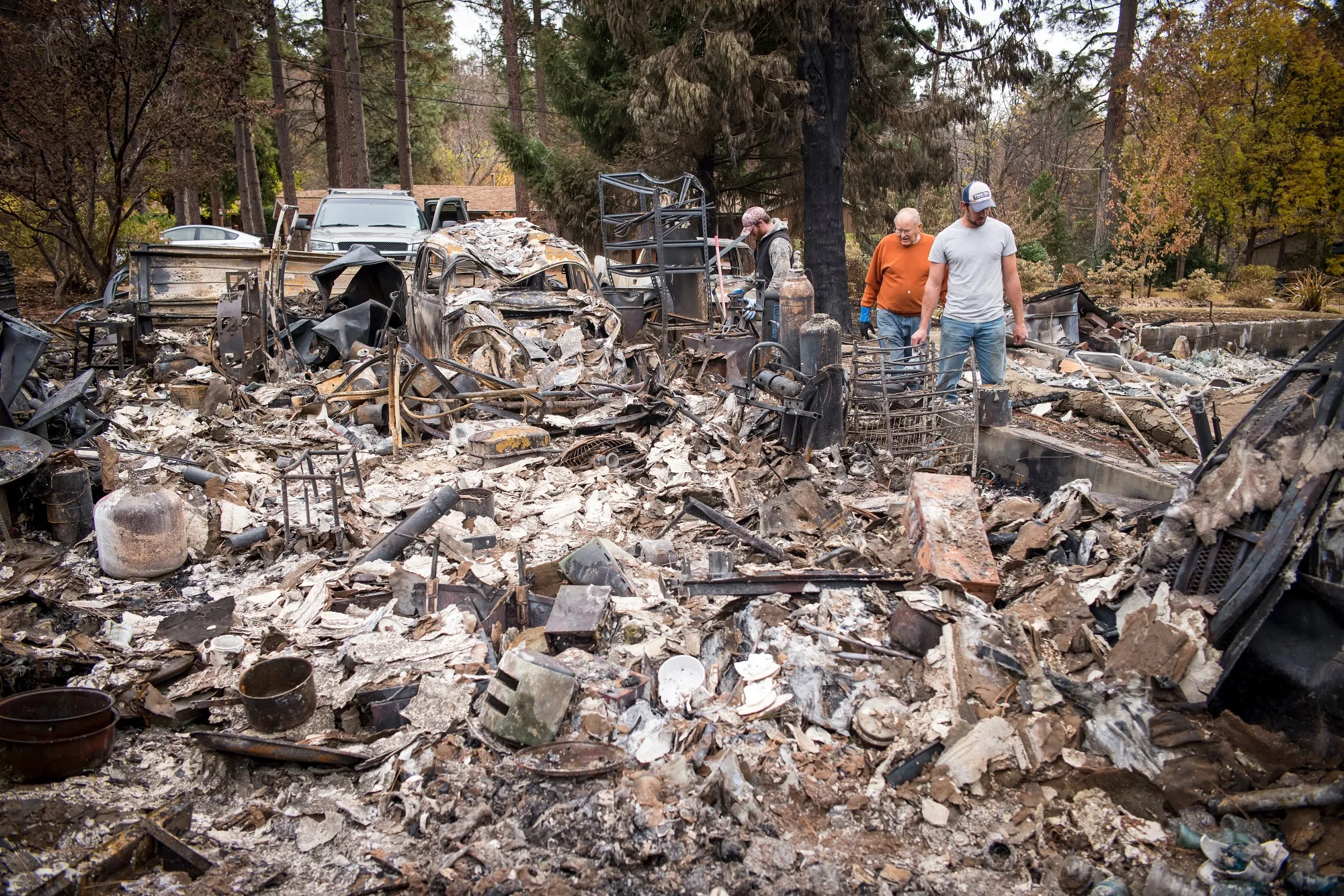 Residents look through ashes in Paradise, California, on Nov. 26, 2018.