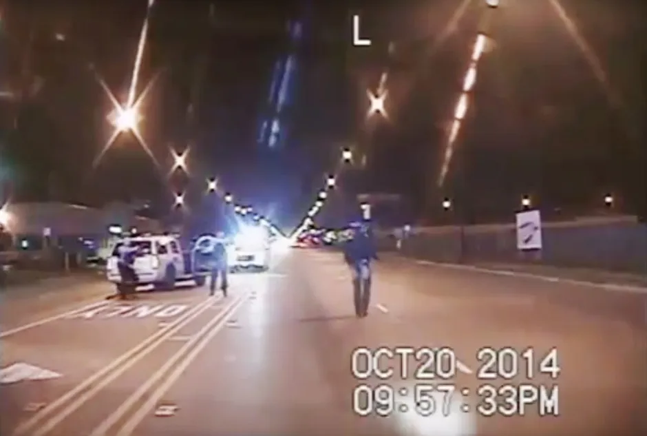 A still from the dash-cam video that the report says was a "tipping point" for Chicgaoans.