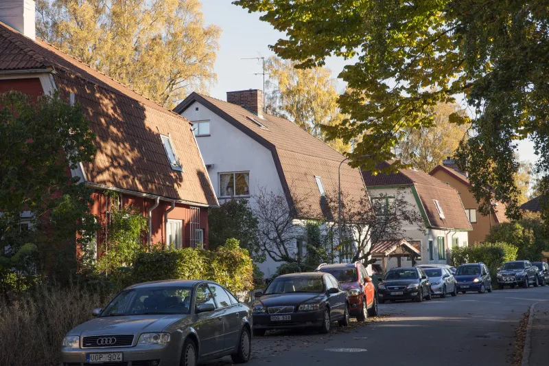 Homes stand in a suburb of Stockholm, Sweden, on Oct. 19, 2015.&nbsp;