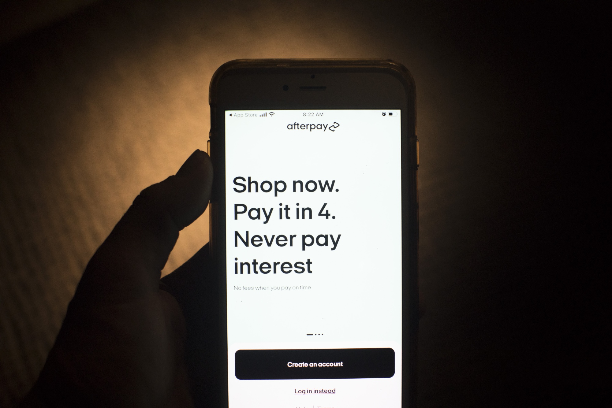 The Afterpay app, a&nbsp;buy-now, pay-later company.