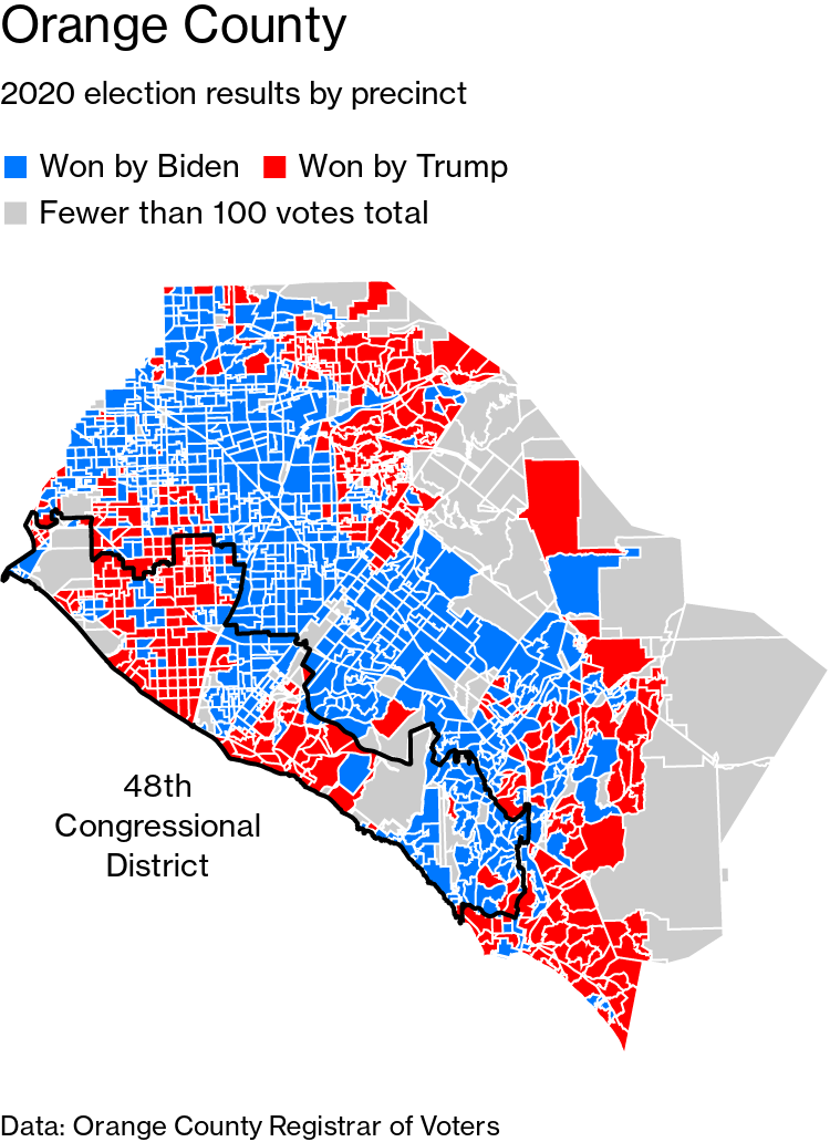 California 48th District Map Hangs in Balance Between Democrats,  Republicans - Bloomberg