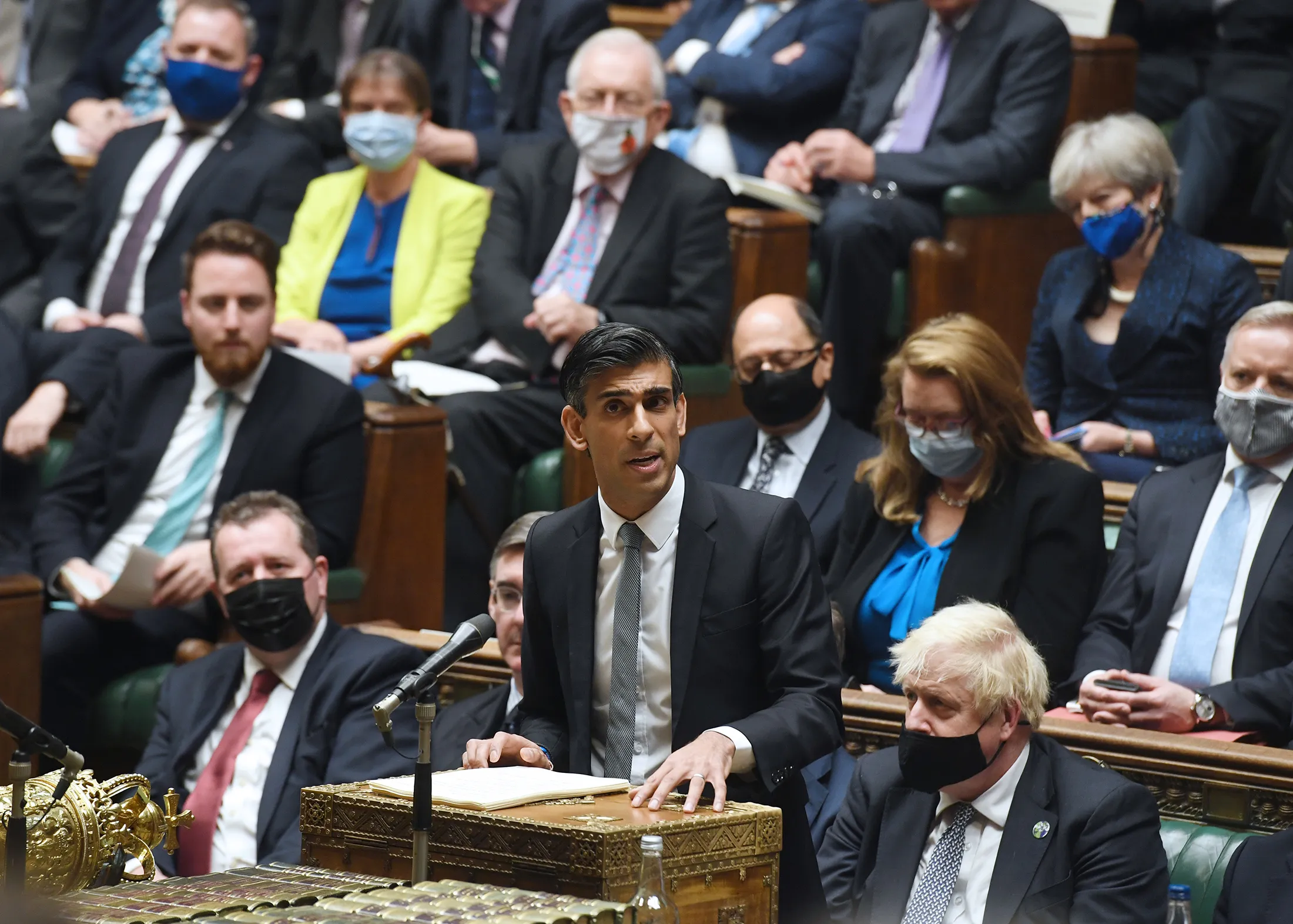 Rishi Sunak speaks in Parliament on Oct. 27.