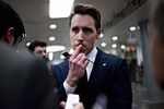 Senator Josh Hawley, a Republican from Missouri, pauses while speaking to members of the media near the Senate subway in Washington, D.C., on Jan. 7, 2020.&nbsp;