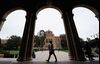 A student walks near Royce Hall on the campus of UCLA on April 23, 2012 in Los Angeles, California.