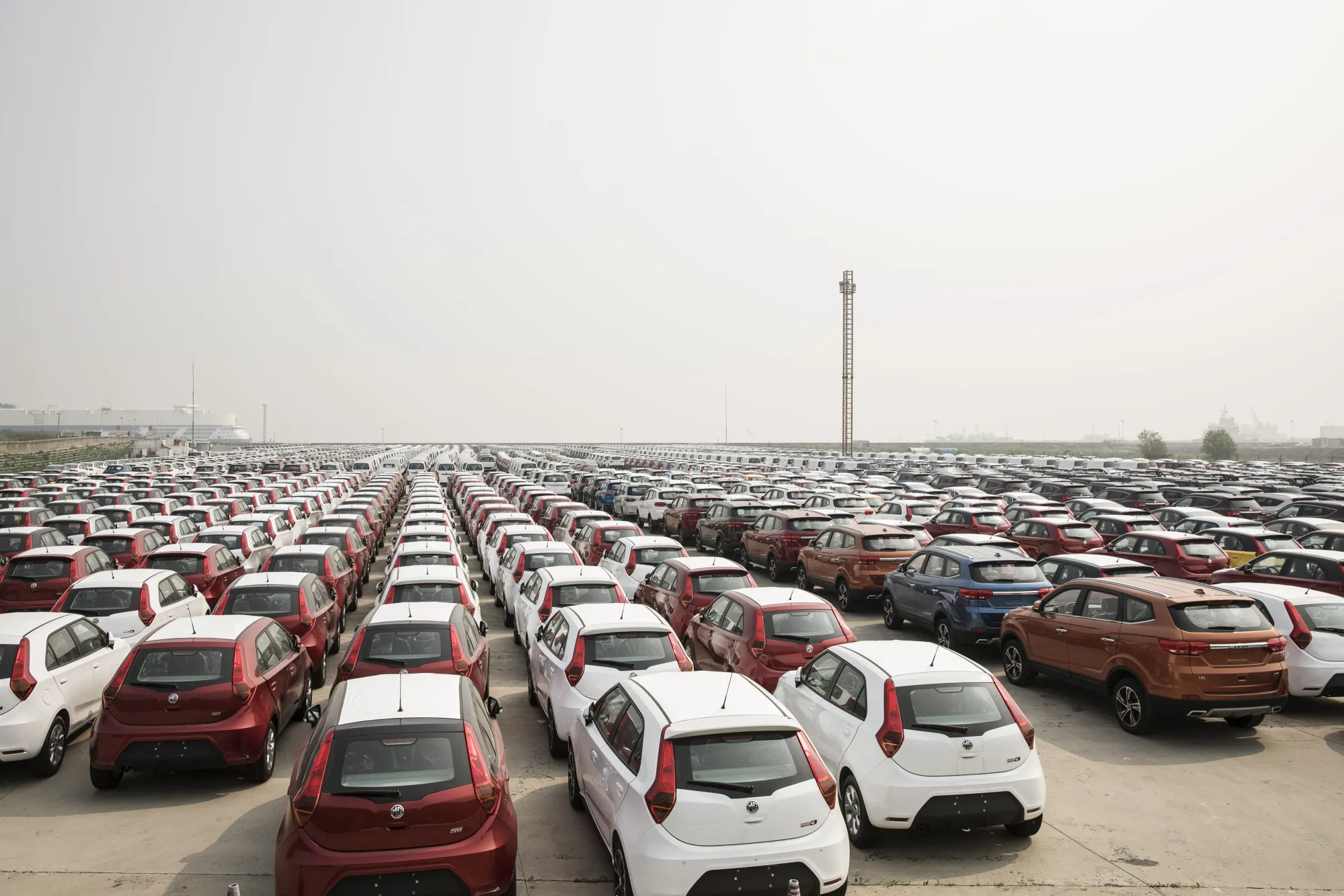 Vehicles at a port in Shanghai.