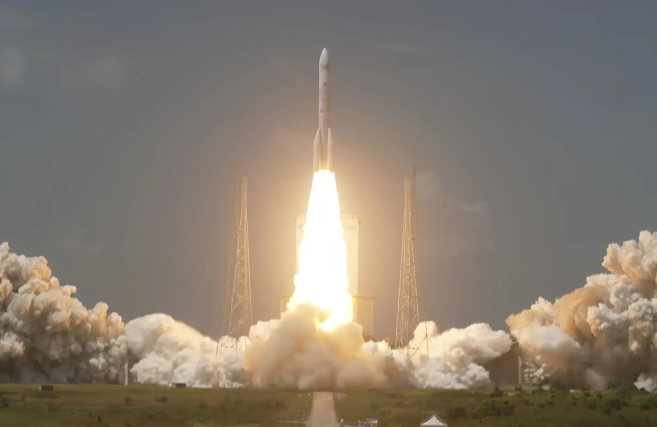 The ESA Ariane 6 rocket launches from ESA’s spaceport in French Guiana.