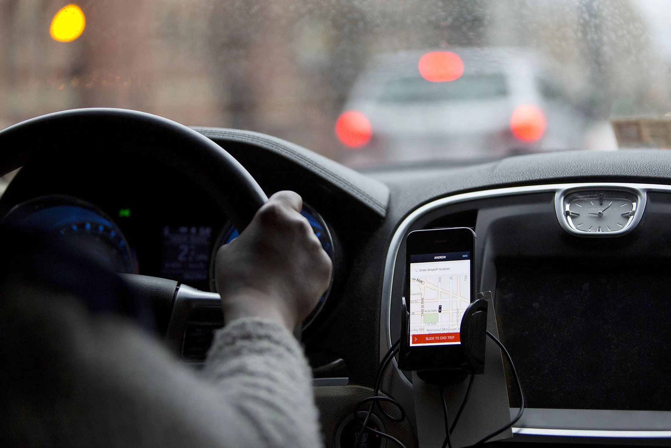 An Uber car ride in Washington, D.C.
