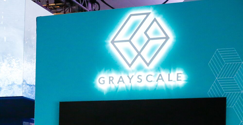The Grayscale booth at the Exchange ETF Conference in Miami Beach.