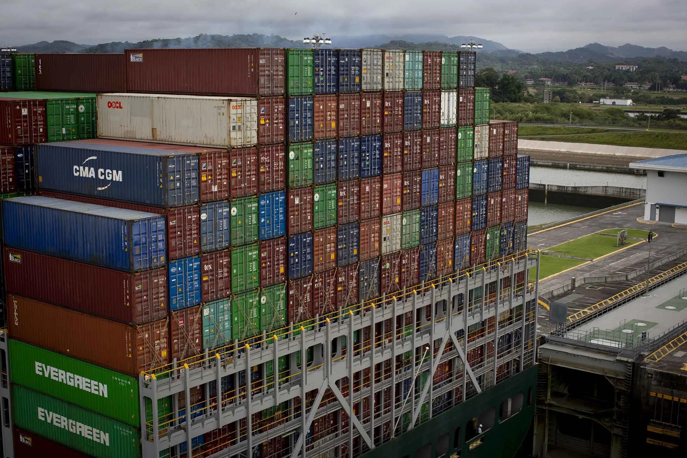 Cargo passes&nbsp;through the Panama Canal on December 4th, 2019.