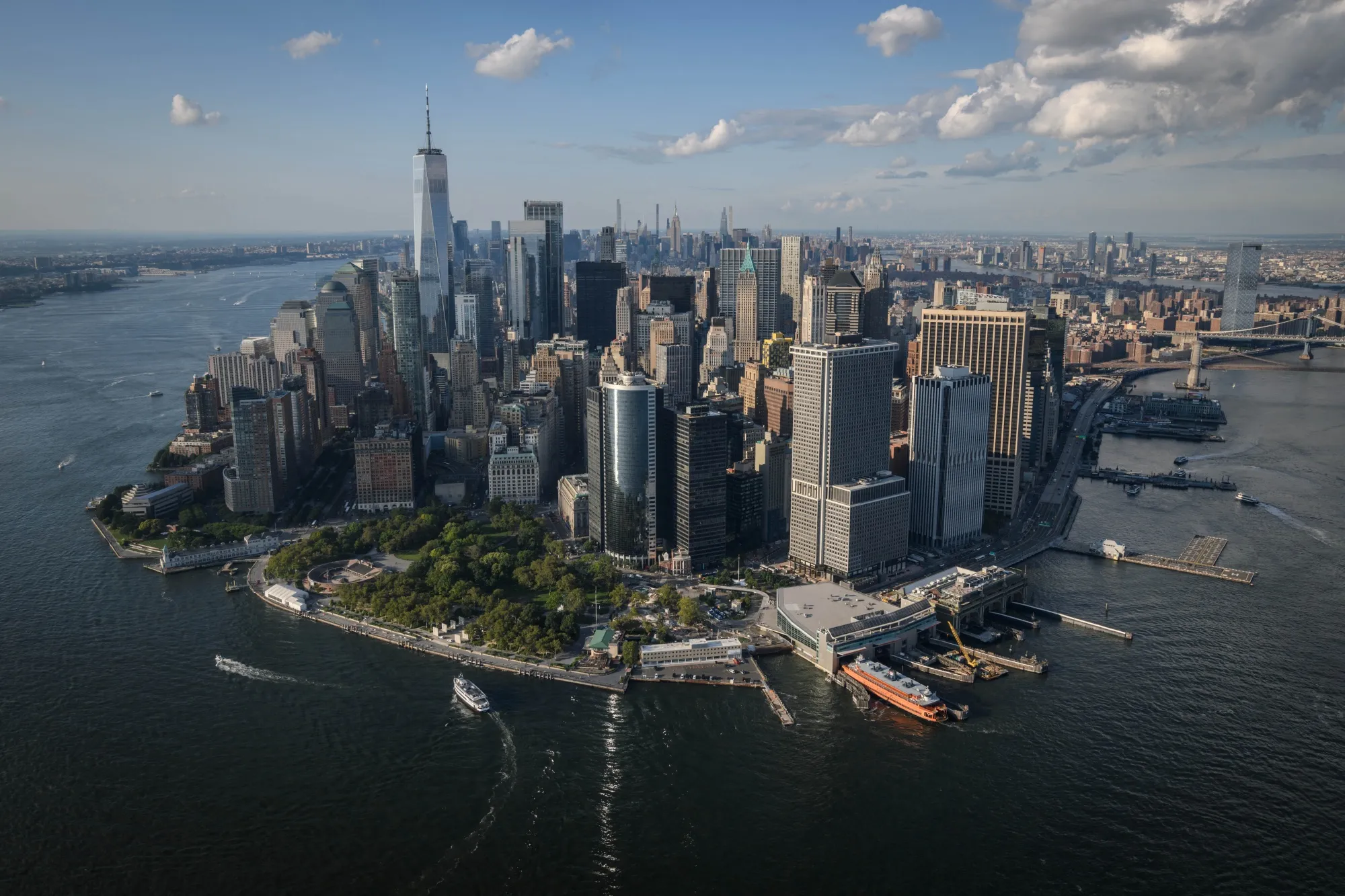 The lower Manhattan skyline in New York.&nbsp;