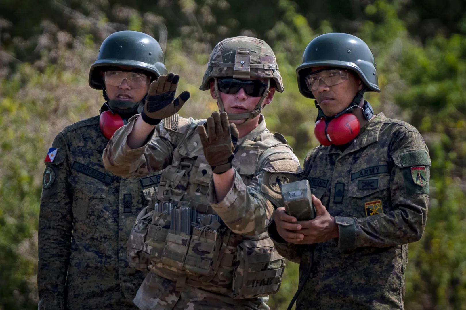 US and Philippine troops during live fire exercises in Laur, Nueva Ecija, Philippines in 2023.