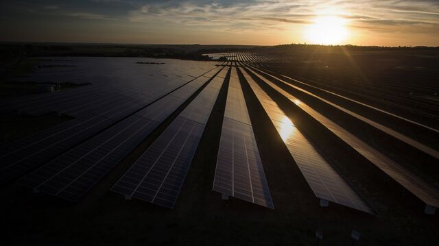 Photovoltaic modules at an AES Tiete SA solar farm in Guaimbe, Sao Paulo state, Brazil.
