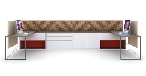 A contemporary benching configuration.