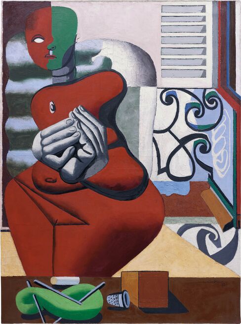 "Femme rouge et pelote verte" by Le Corbusier