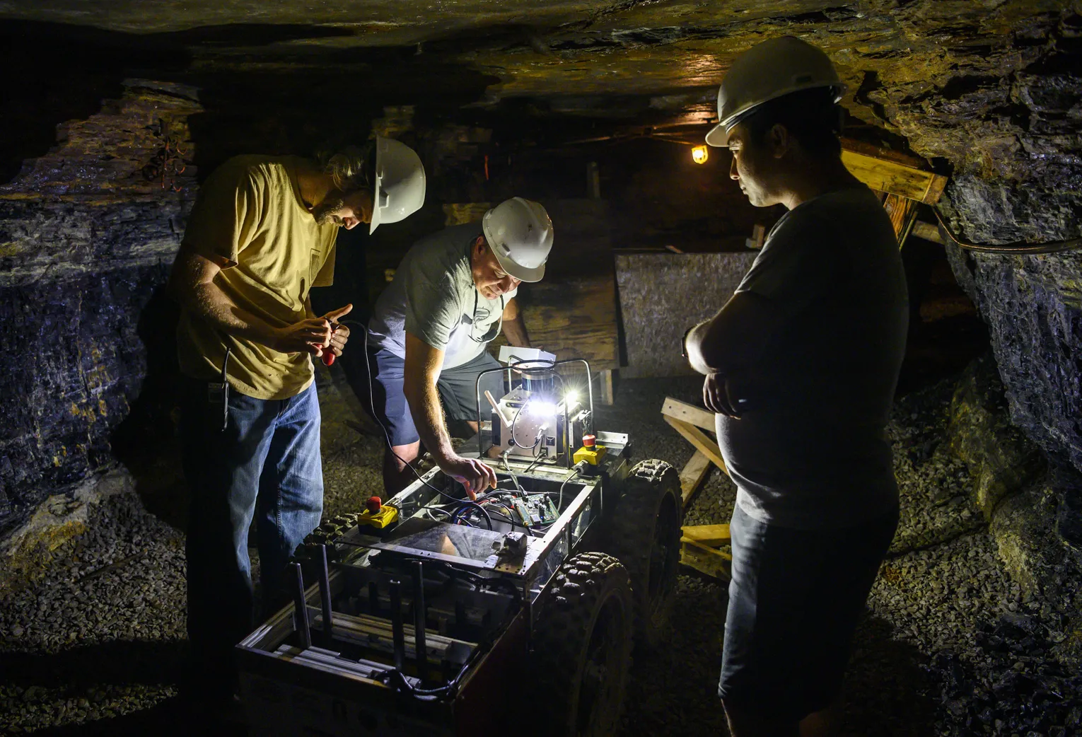 Carnegie Mellon University’s mine-exploring robot uses Microsoft software.