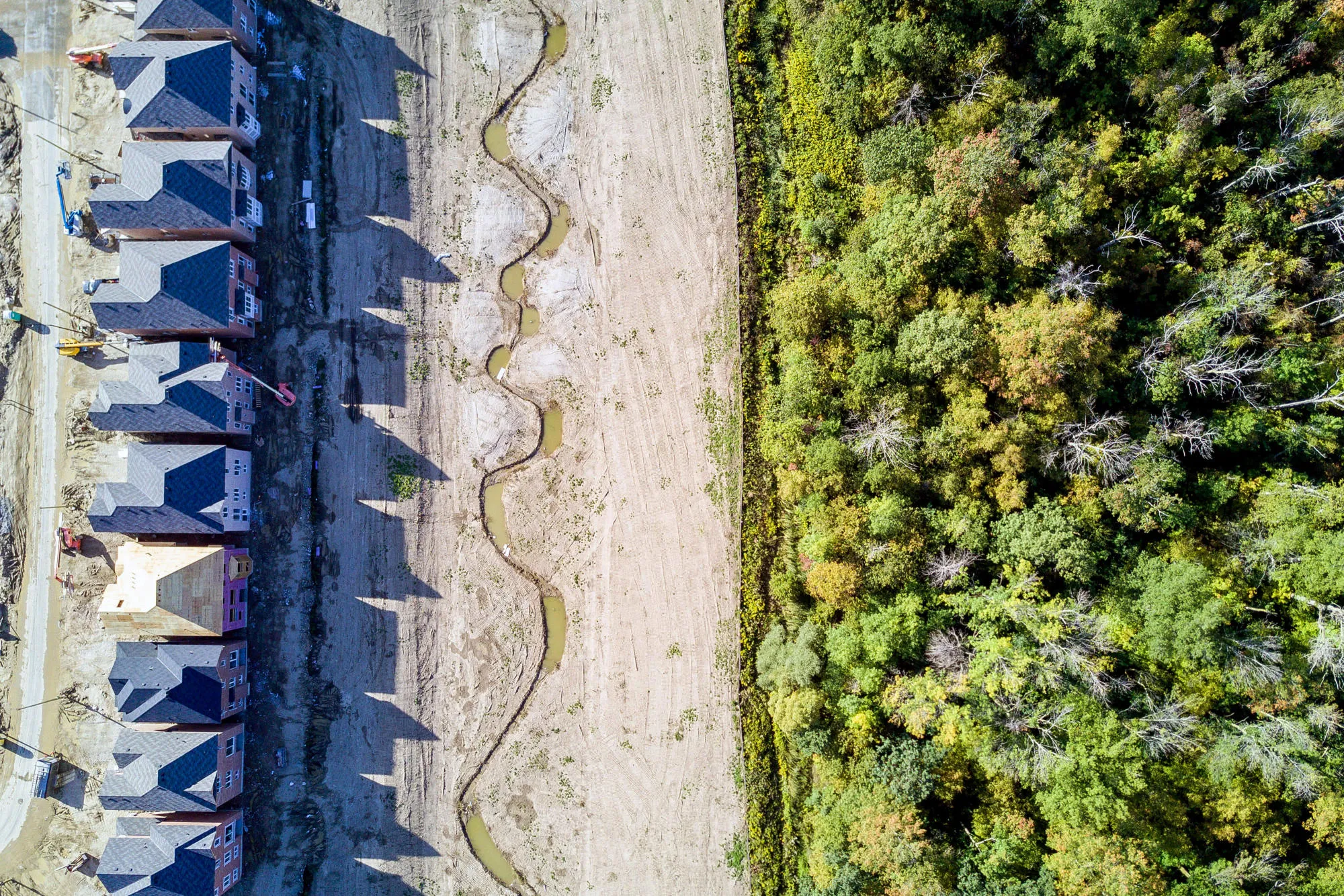 Homes under construction are seen in this aerial photograph taken above Brampton, Ontario, Canada, on Saturday, Sept. 9, 2017.&nbsp;