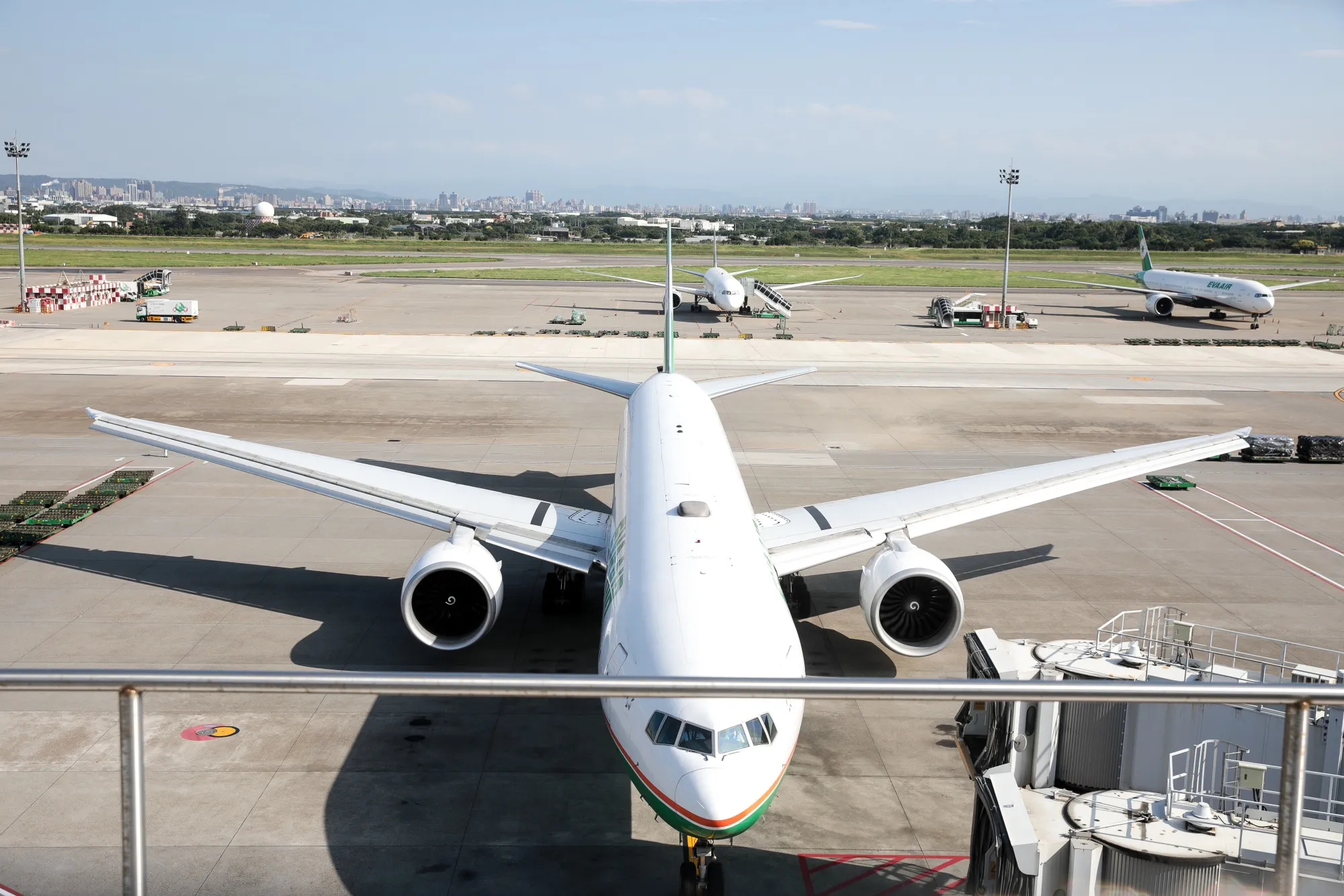 Aircraft at Taiwan Taoyuan International Airport.