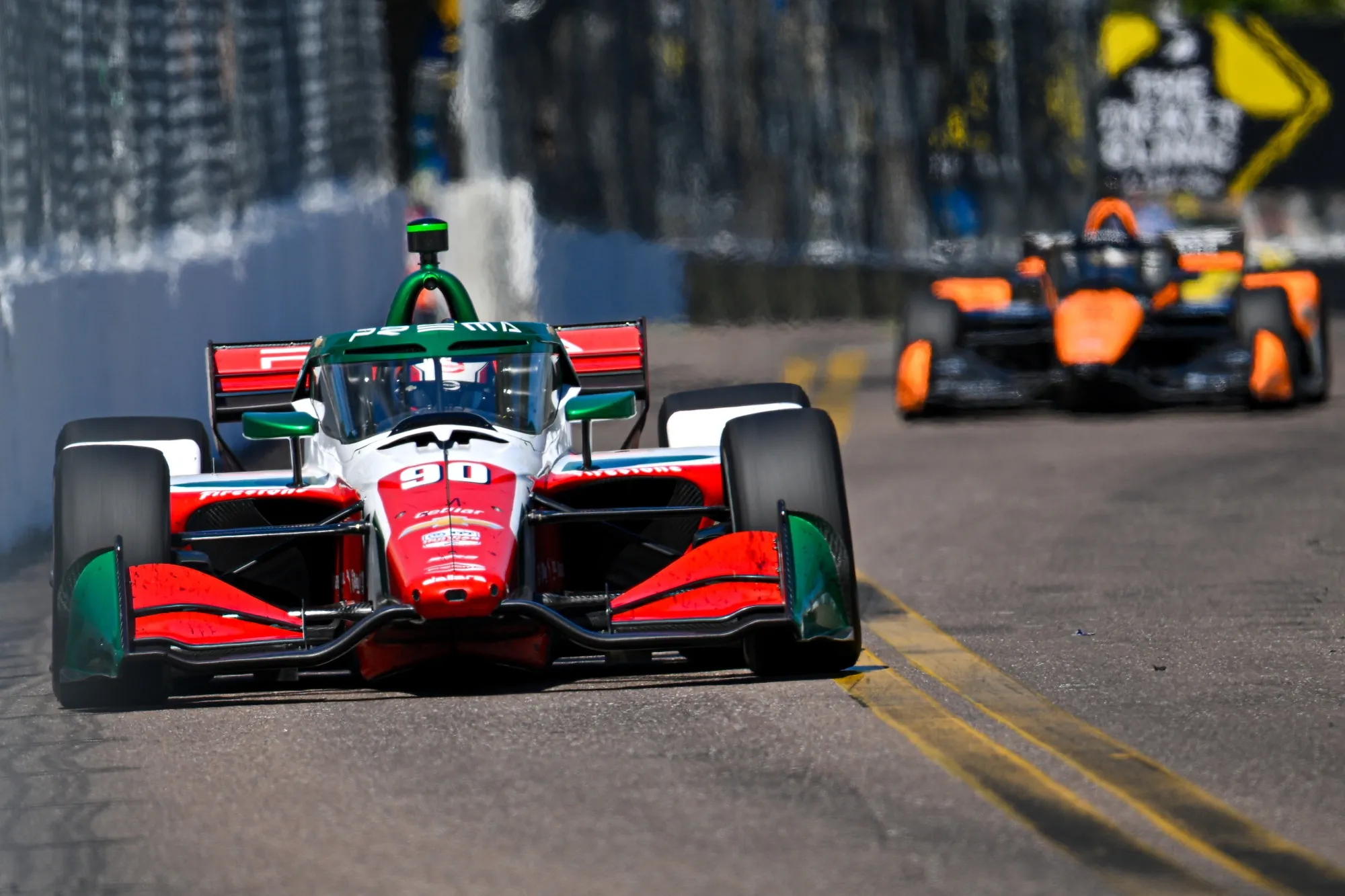Ons Team Prema Chevrolet’s Callum Ilott at the Firestone Grand Prix of St. Petersburg, in St Petersburg, Florida, on March 2.