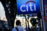 Signage is displayed outside of a Citigroup inc. Citibank branch in the Little Tokyo.