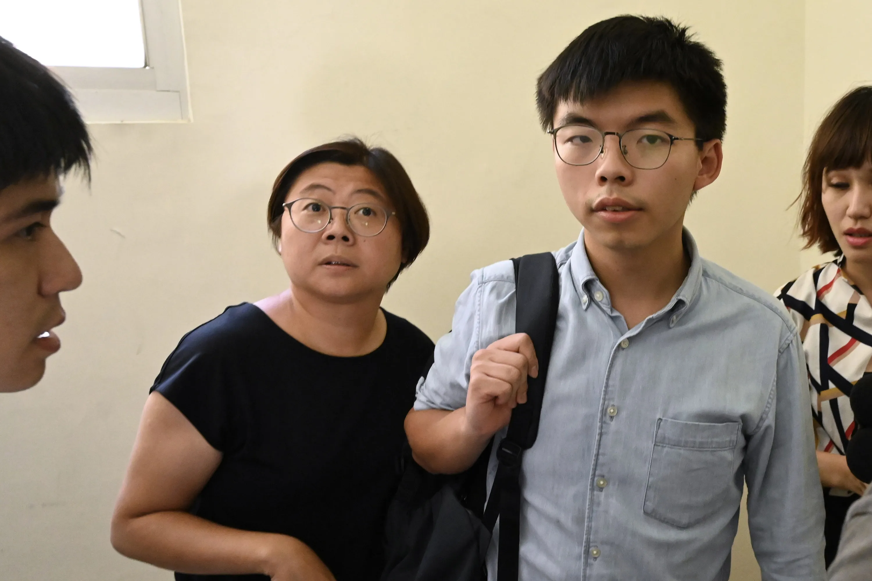 Joshua Wong arrives&nbsp;in Taipei on Sept. 3.