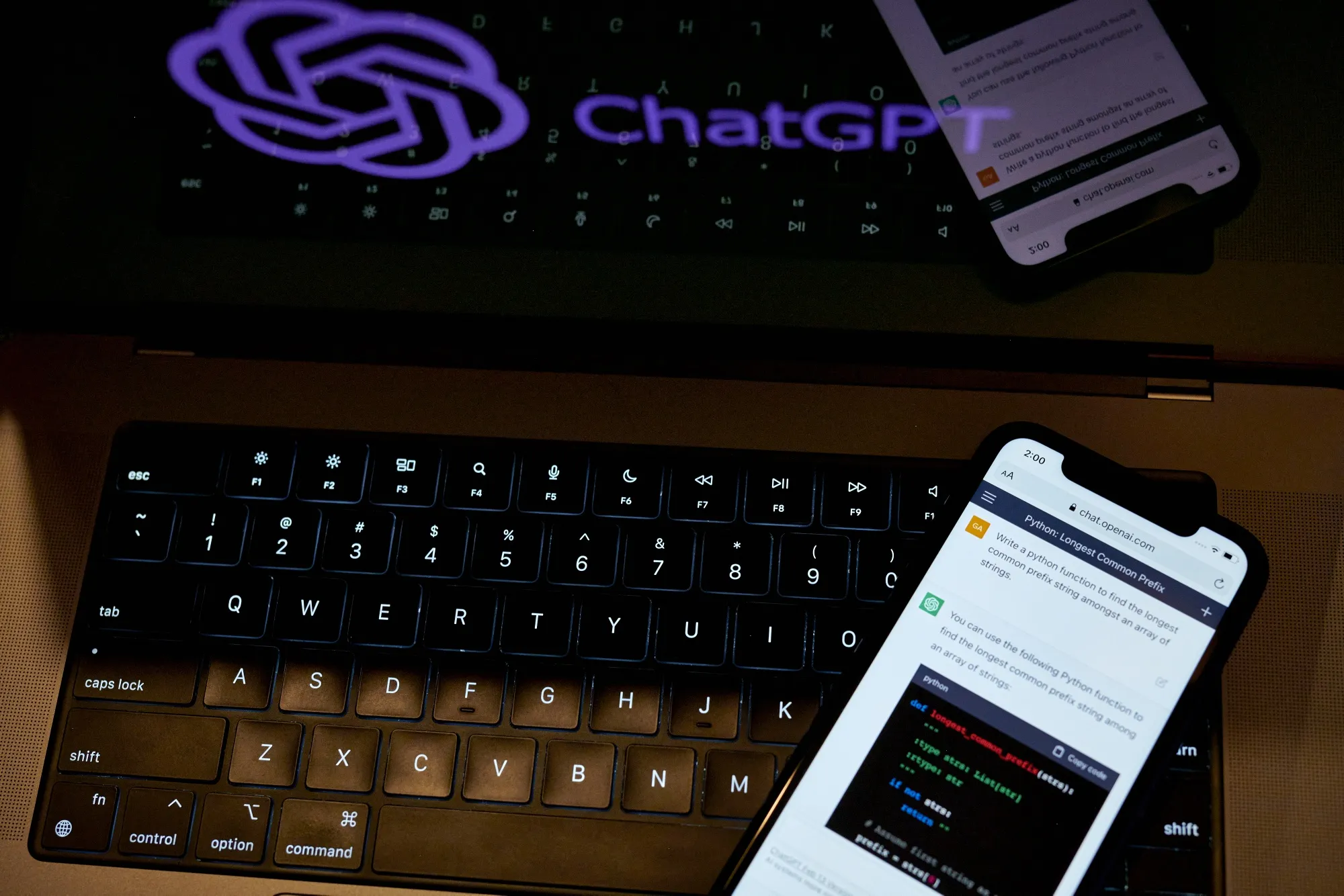 The ChatGPT chat screen on a smartphone.