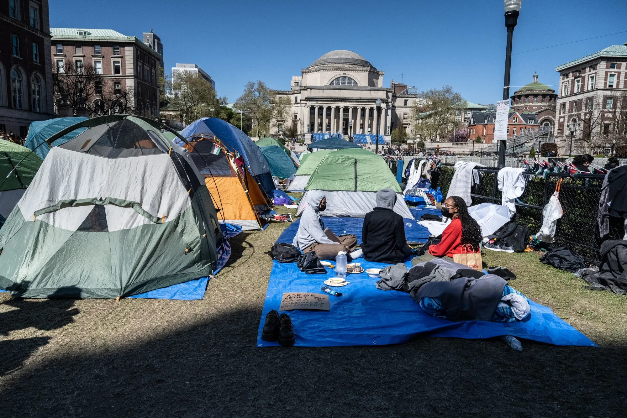 Pro-Palestinian student protesters at Columbia University last year.