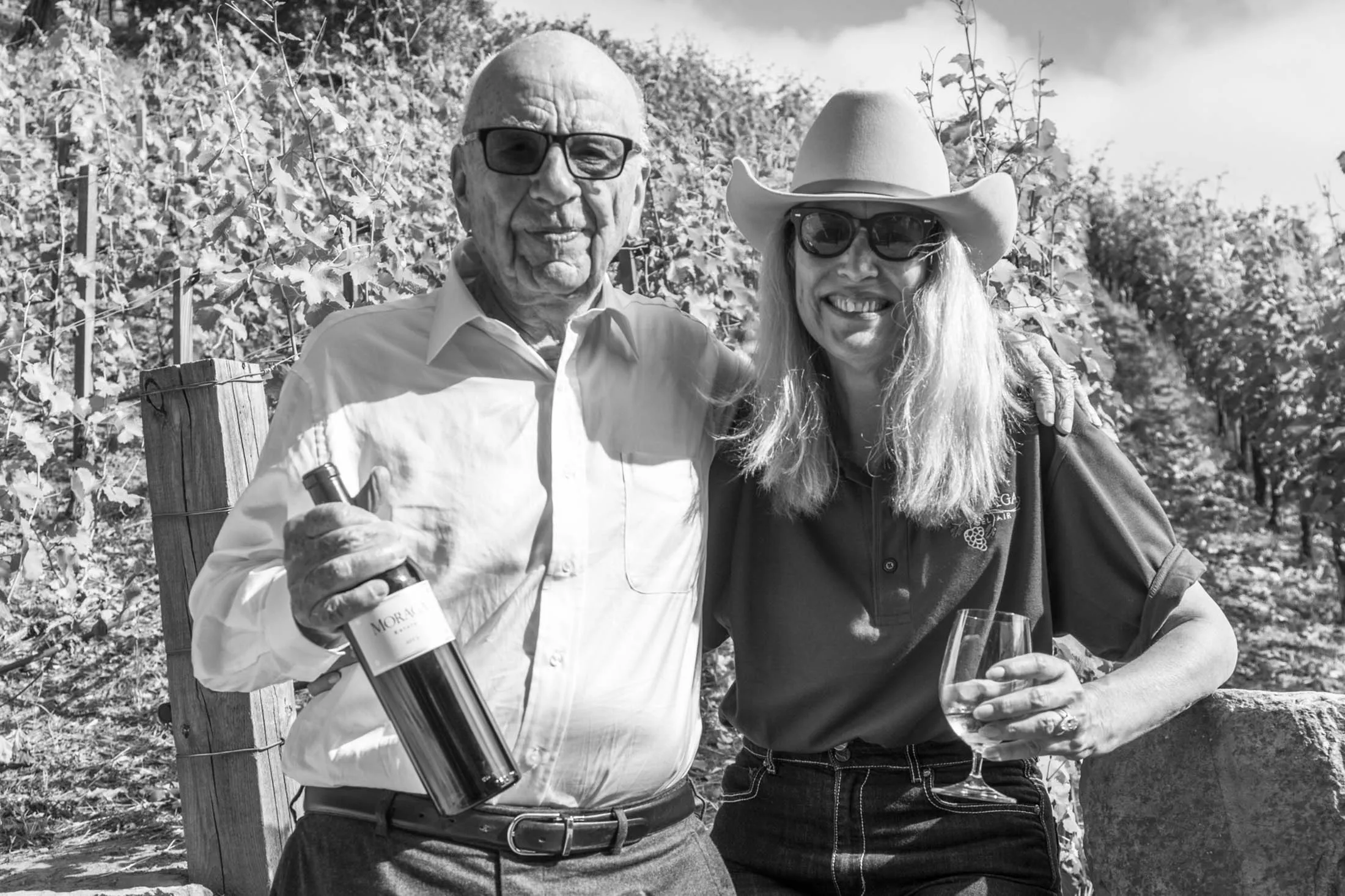 Rupert Murdoch and his wife, Jerry Hall.
