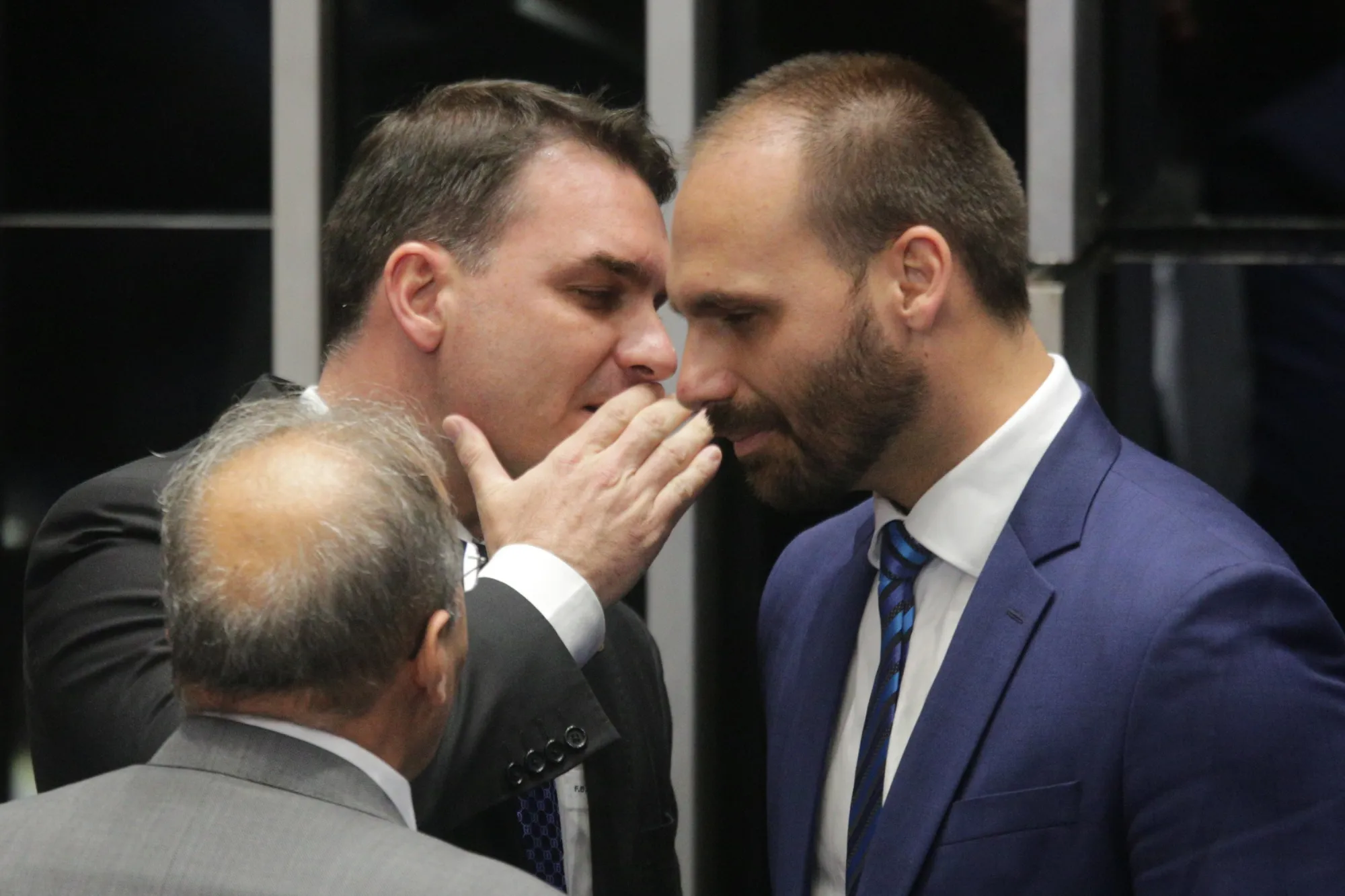 Senator Flavio Bolsonaro and&nbsp;his brother Eduardo Bolsonaro.