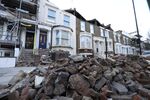 Debris from the rooftops of three houses which were torn off during storm Eunice, in&nbsp;&nbsp;London, Feb. 18.