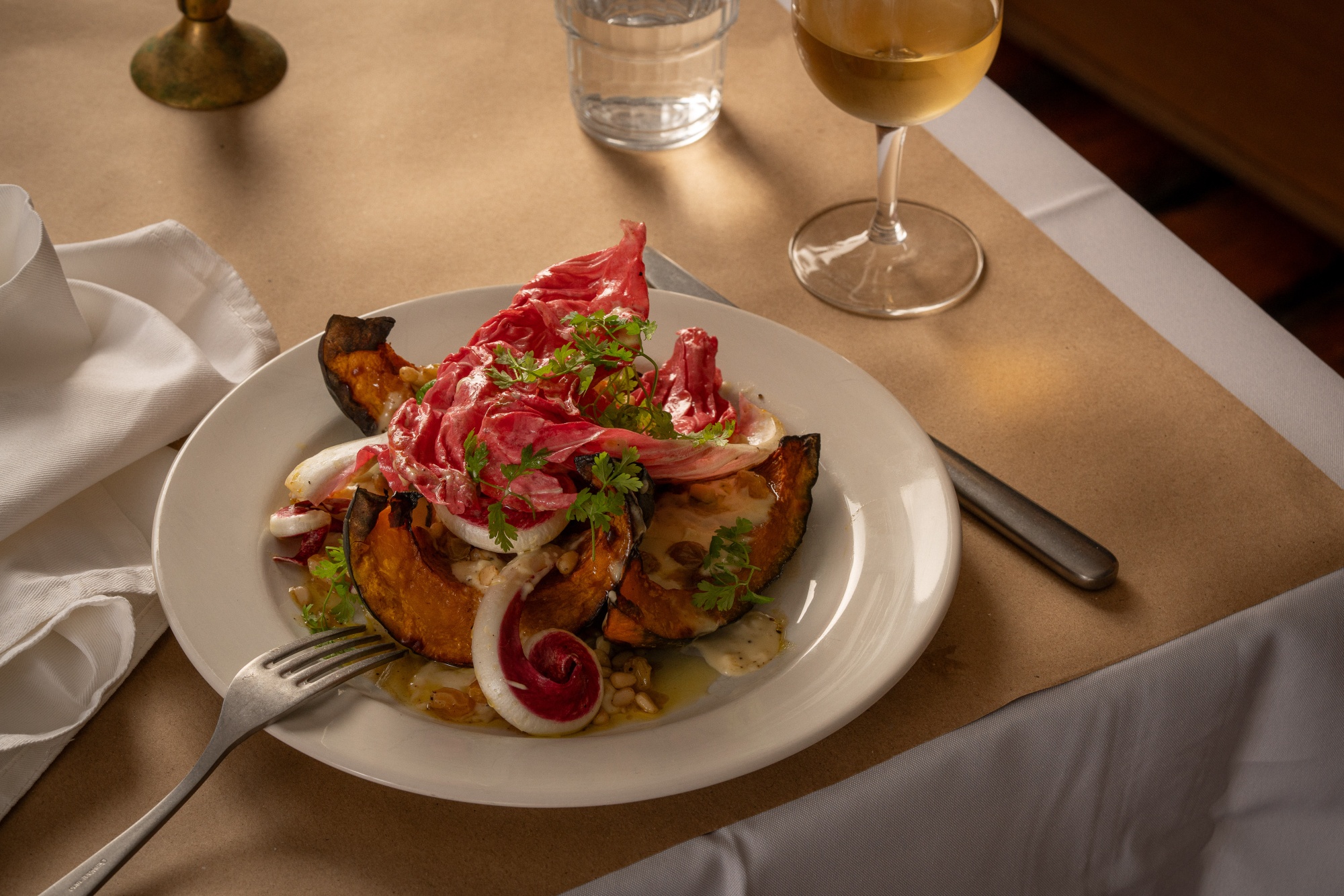 Roasted pumpkin salad at Tiella. HOPEFULLY WE CAN USE ONE FROM CLOTH OR SOMETHING THAT LOOKS BETTER