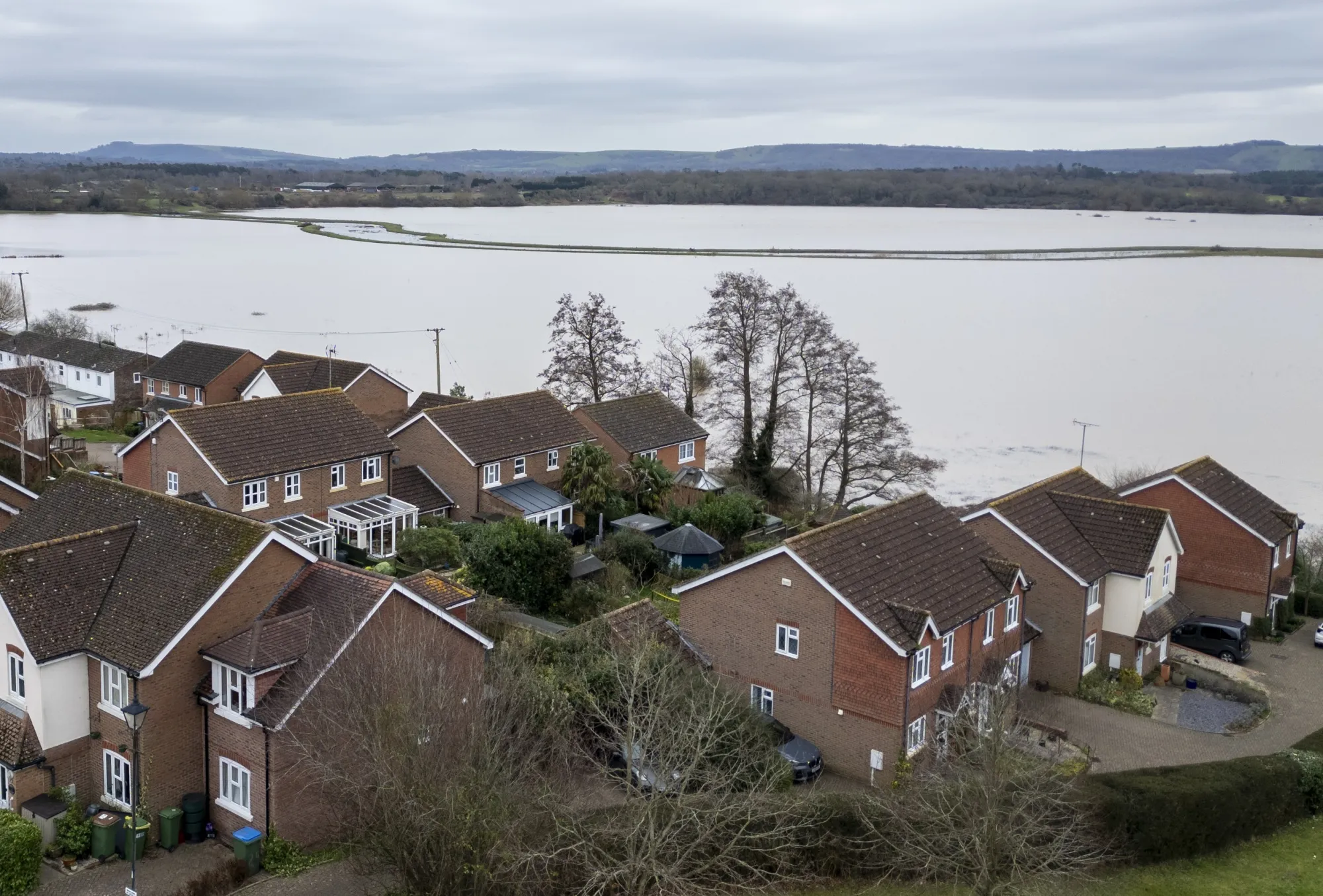 Floodwaters in Pulborough, UK, in 2024.