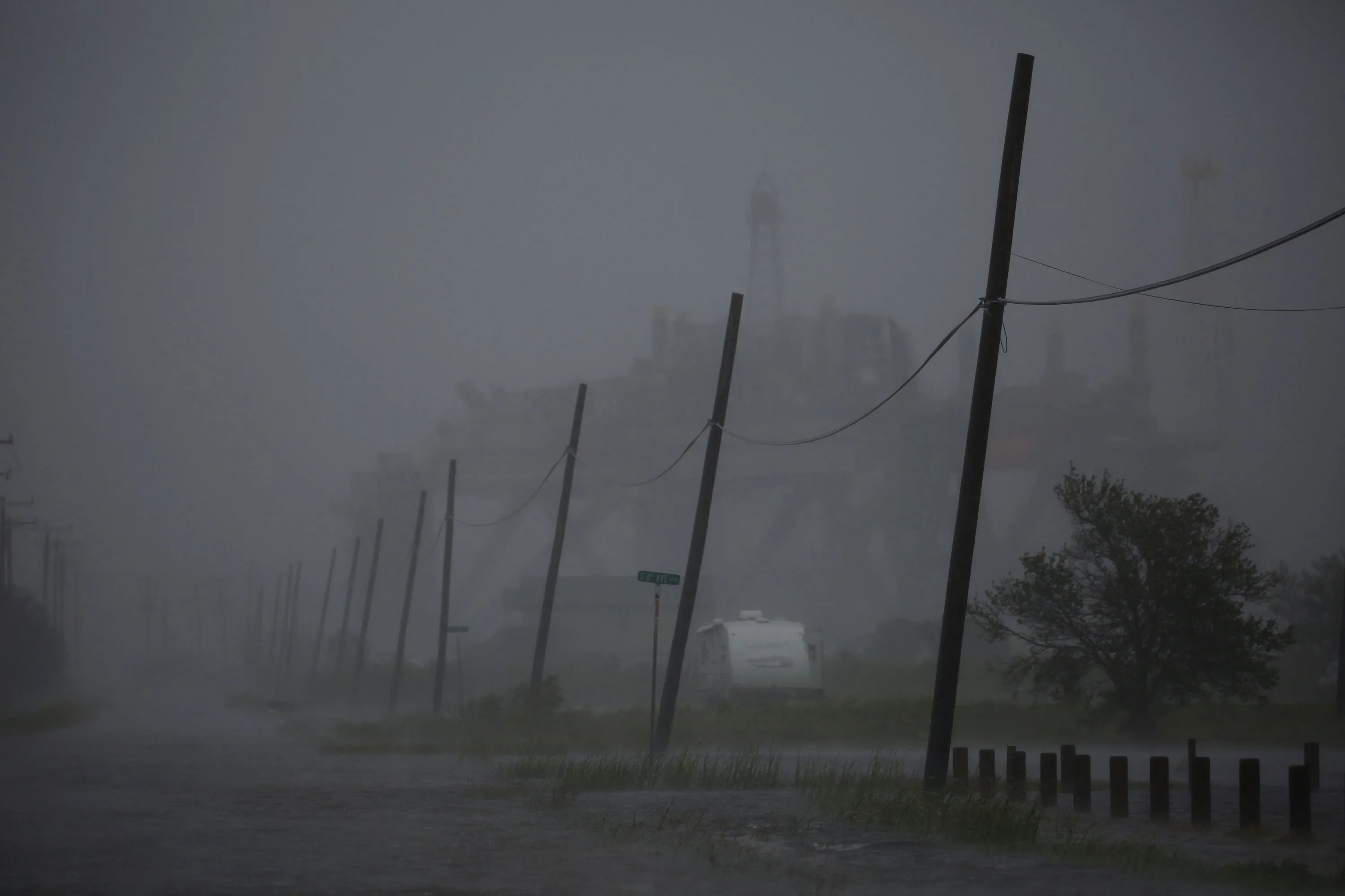Storm lashed.