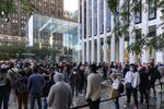 An iPhone launch line in New York City.