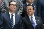 ムニューシン米財務長官と麻生太郎財務相