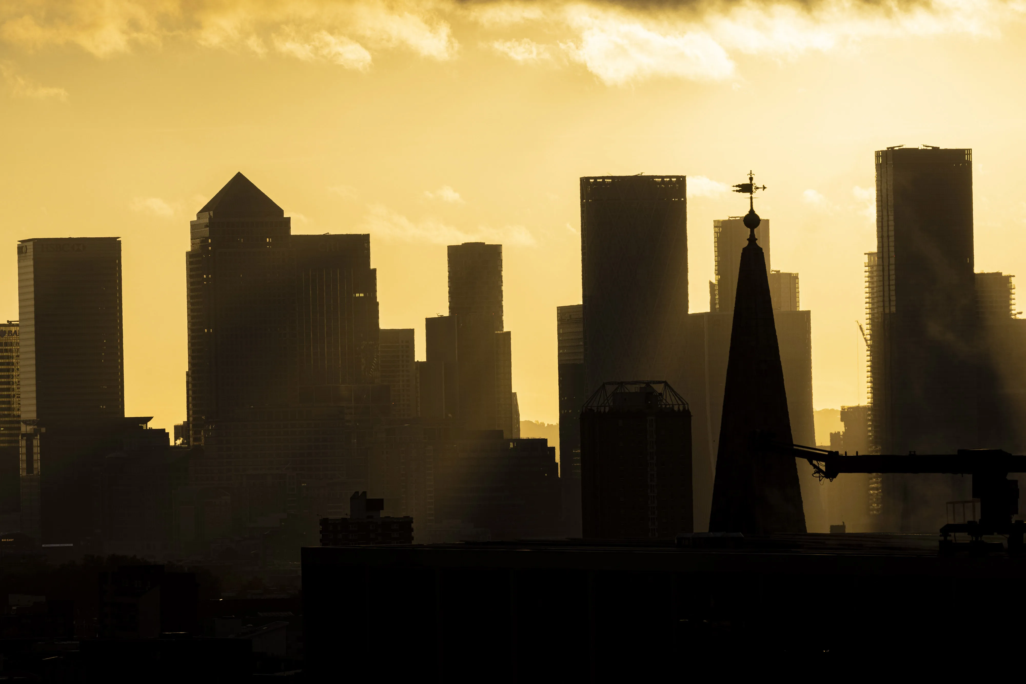 Skyscraper office buildings&nbsp;in Canary Wharf