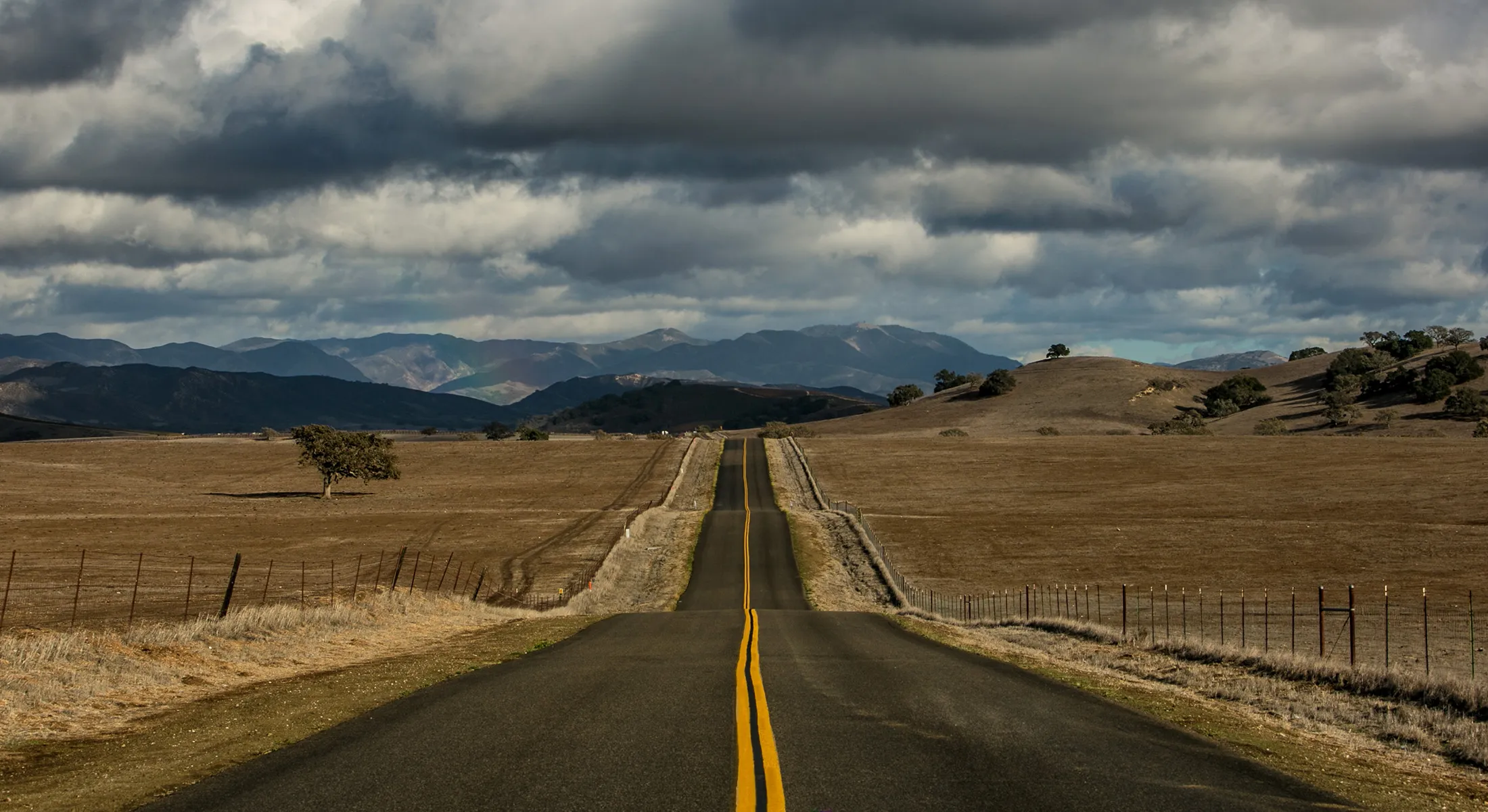Armour Ranch Road cuts through the heart of Santa Ynez Valley in California.
