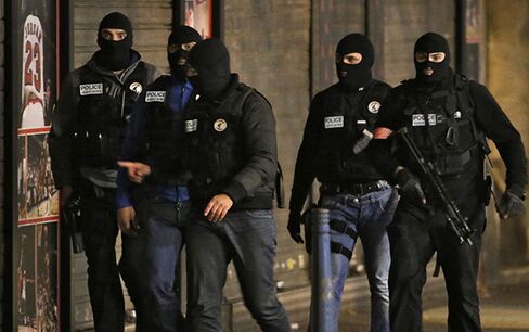 Members of French police special forces in Saint Denis